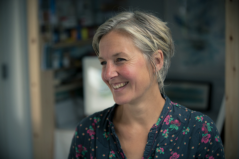 the artist lizzie rose in her studio