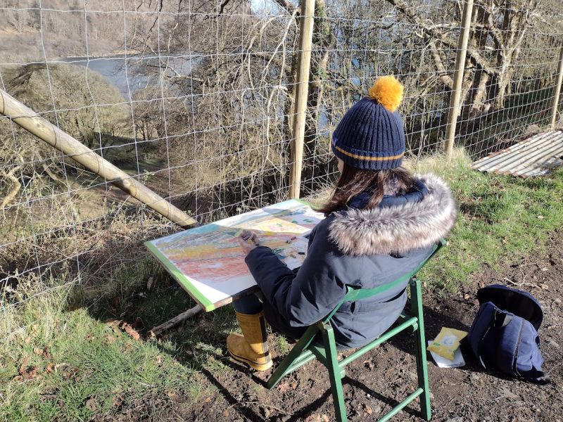 the artist michelle knight working en plein air