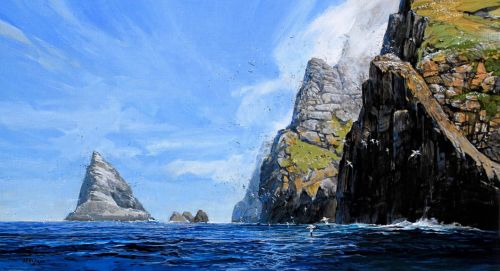stac an armin and boreray, st kilda limited edition print by alan b hayman
