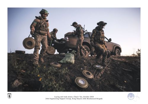 Laying anti-tank mines; Chasiv Yar, October 2024 by oleg petrasiuk