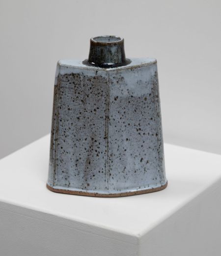 wood ash & tenmoku bottle vase by Peter humpherson