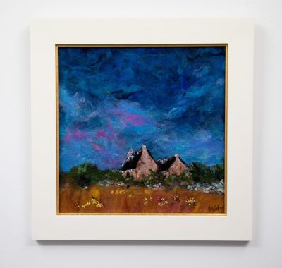acharacle, ardnamurchan a felted painting by moy mackay