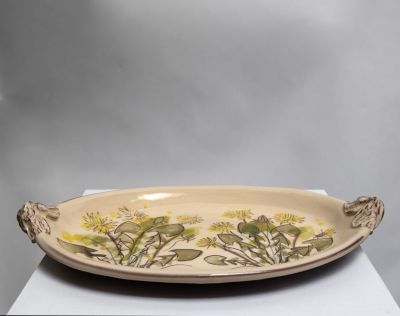 oval dandelion platter by michelle lowe