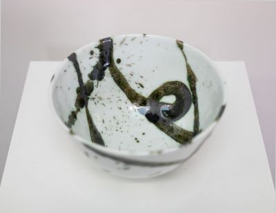 clear blue splash ramen bowl I | tricia thom