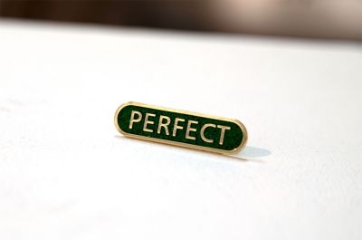perfect pin badge by stephen french