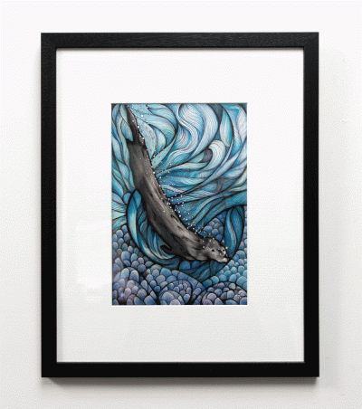 diving otter by jennifer guest