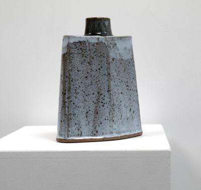 wood ash & tenmoku bottle vase by Peter humpherson