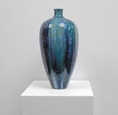 blue crystalline vase II by Maggie zerafa