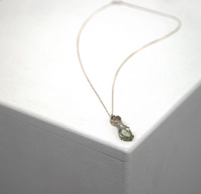 green amethyst silver pendant necklace by ruth hollick