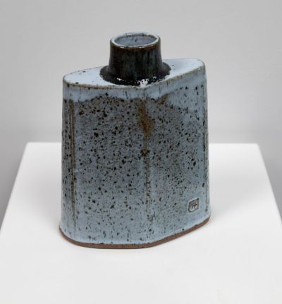 wood ash & tenmoku bottle vase by Peter humpherson