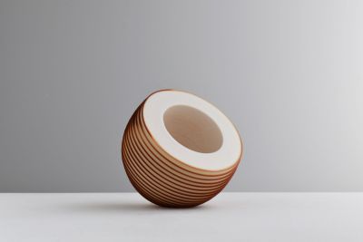 Small Rust Orange Floating Bowl by nicholas lees